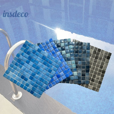 Recycled Glass Tiles, suitable works great for swimming pools | Dark grey