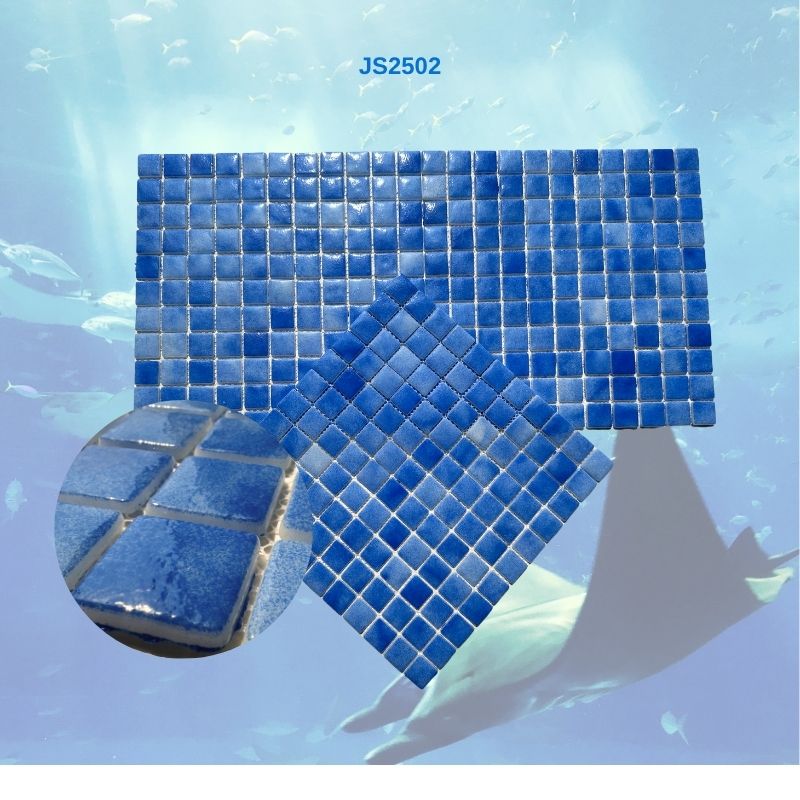 Recycled Glass Tiles, suitable works great for swimming pools | Ocean blue