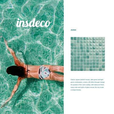 Recycled Glass Tiles, suitable works great for swimming pools | Light green