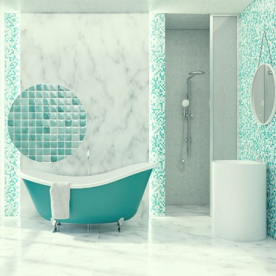 Recycled Glass Tiles, suitable works great for swimming pools | Light green