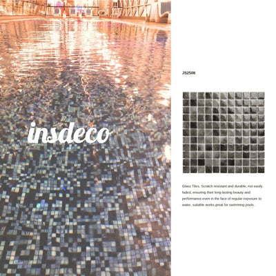 Recycled Glass Tiles, suitable works great for swimming pools | Dark grey