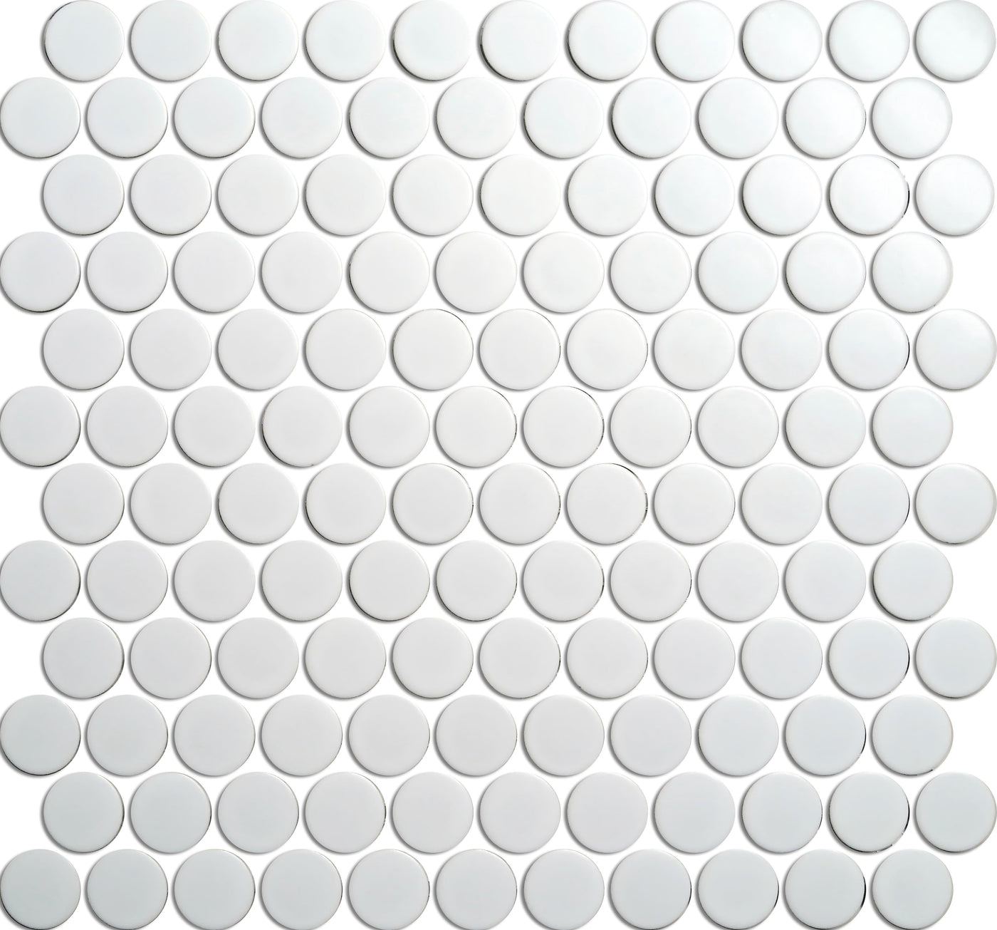 Porcelain Mosaic Penny round Matt White