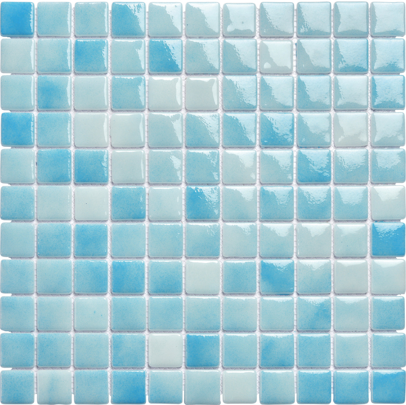 Recycled Glass Tiles, suitable works great for swimming pools | Light blue
