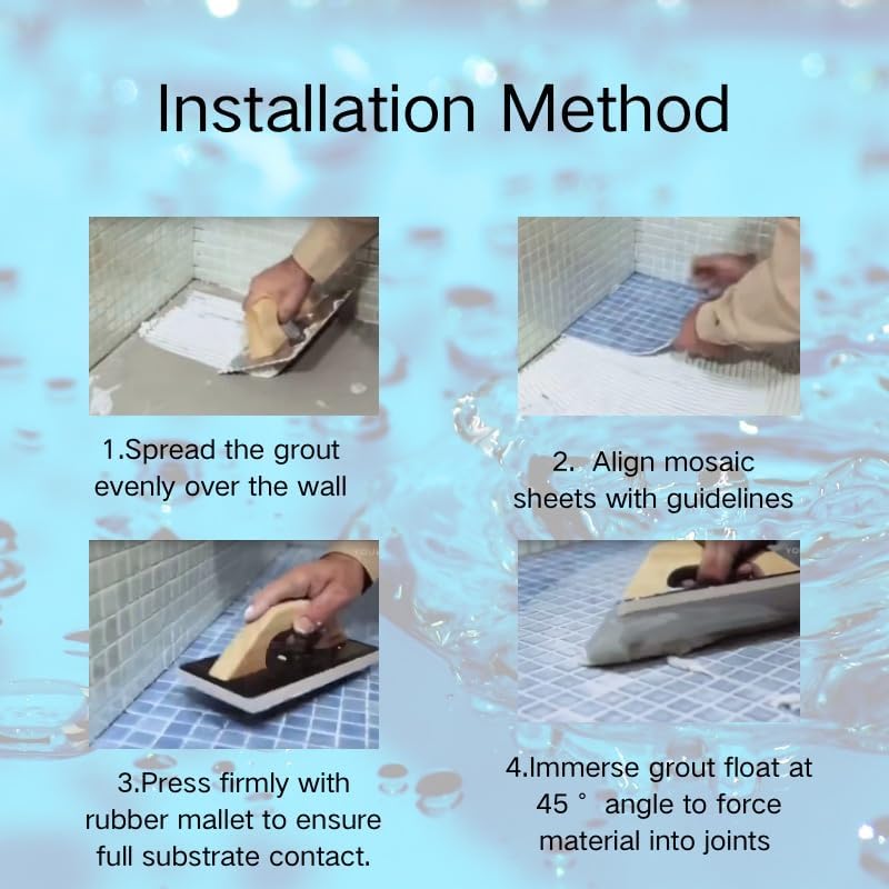 Glass Mosaic Tiles 8 Sheets Ocean Blue 12X12 inches for Swimming Pool/Kitchen backsplash/Bathroom/Shower/Outdoor