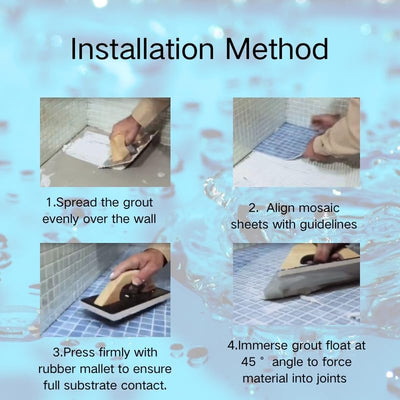 Glass Mosaic Tiles 8 Sheets Ocean Blue 12X12 inches for Swimming Pool/Kitchen backsplash/Bathroom/Shower/Outdoor